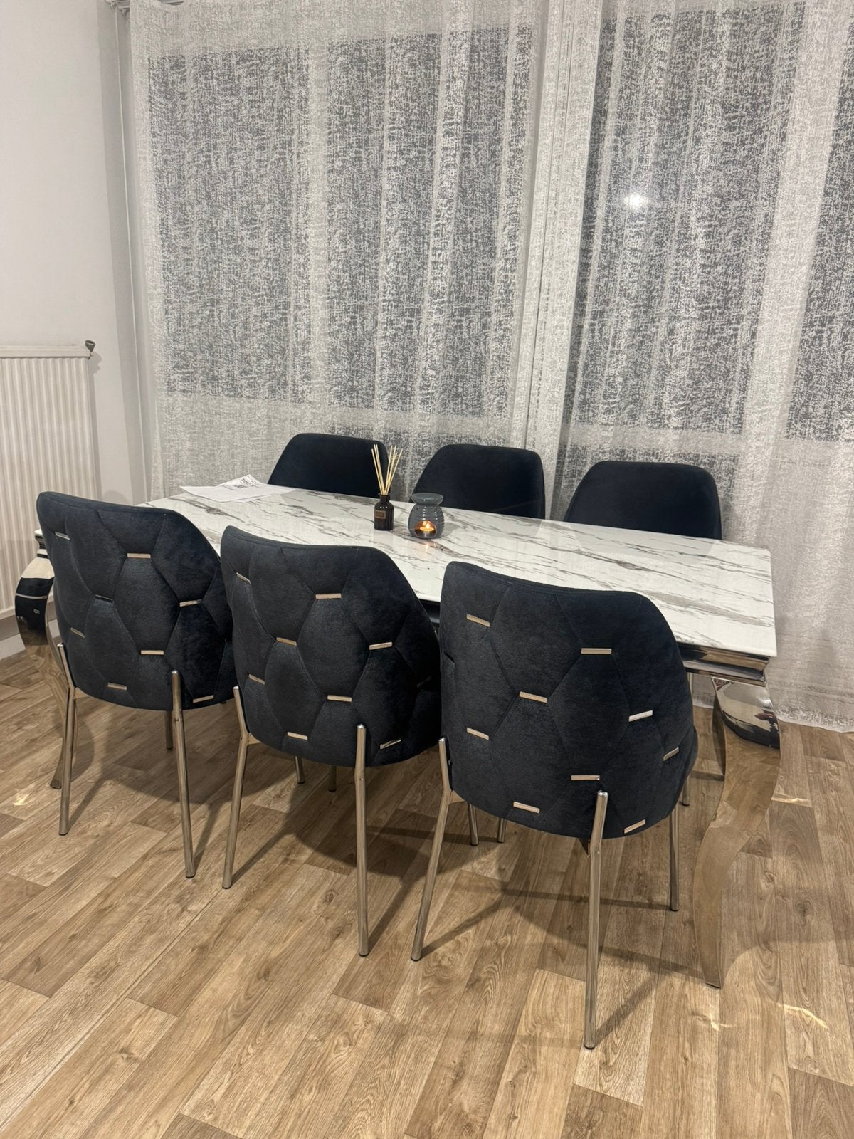 Salon complet, Maison & Meubles, Enlèvement, Comme neuf, Gris, Cinq, Six Chaises ou plus
