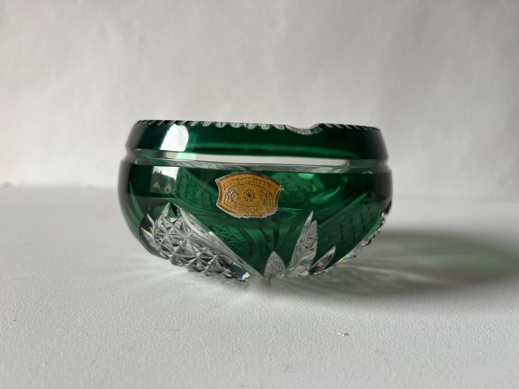 Groene Val Saint Lambert kristallen asbak, Antiek en Kunst, Ophalen of Verzenden