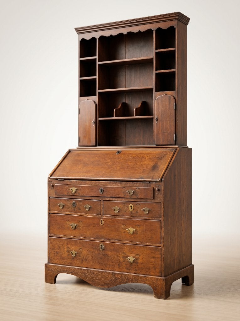 Secretaire + boekenkast, engels, 18e eeuw, Antiek en Kunst, Ophalen