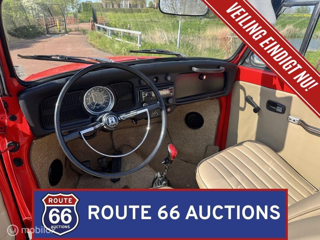 Volkswagen Beetle Cabriolet | 1970 | Route 66 Auctions, Auto's, Volkswagen, Zwart, Bedrijf, Handgeschakeld