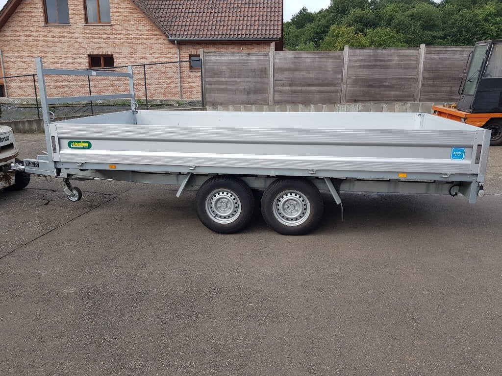 Aanhangwagen plateau 4m26 x 2m04 x 40cm, Ophalen, Zo goed als nieuw