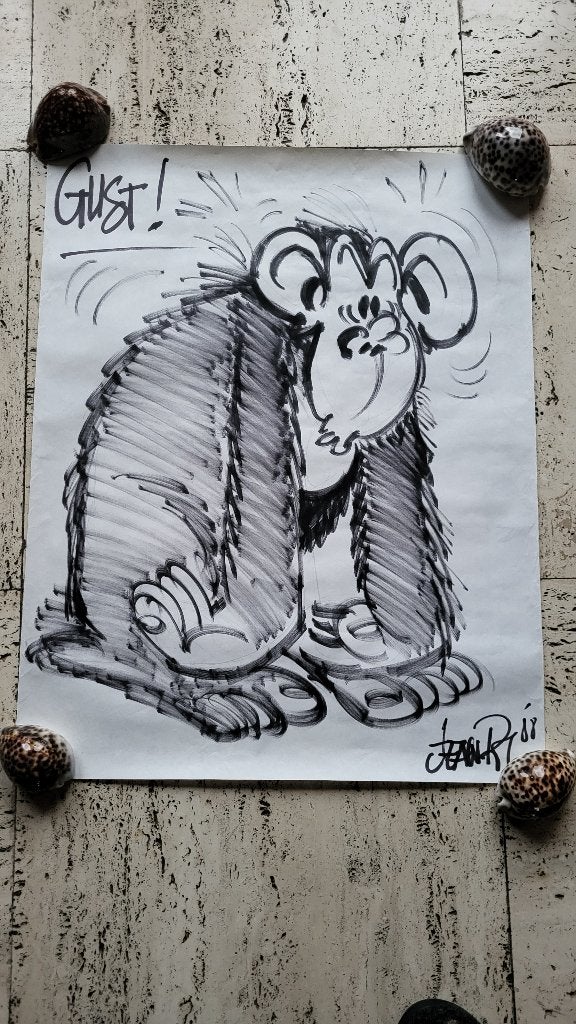 Gust de chimpansee uit Kramikske gesigneerd door Jean Pol, Enlèvement ou Envoi, Jean-Pol