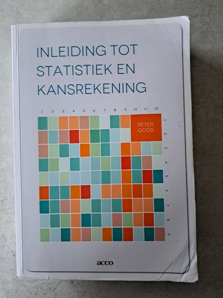 Inleiding tot statistiek en kansrekening - Peter Goos, Boeken, Gelezen, Overige wetenschappen, Acco, Ophalen of Verzenden