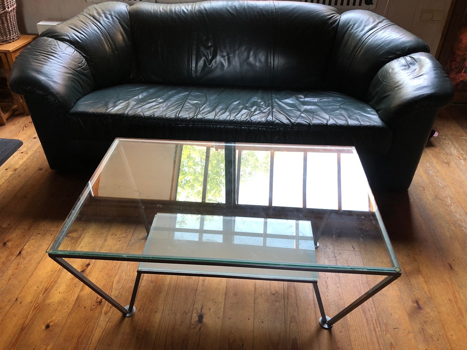 Glazen salontafel, Huis en Inrichting, Ophalen, Zo goed als nieuw, Glas
