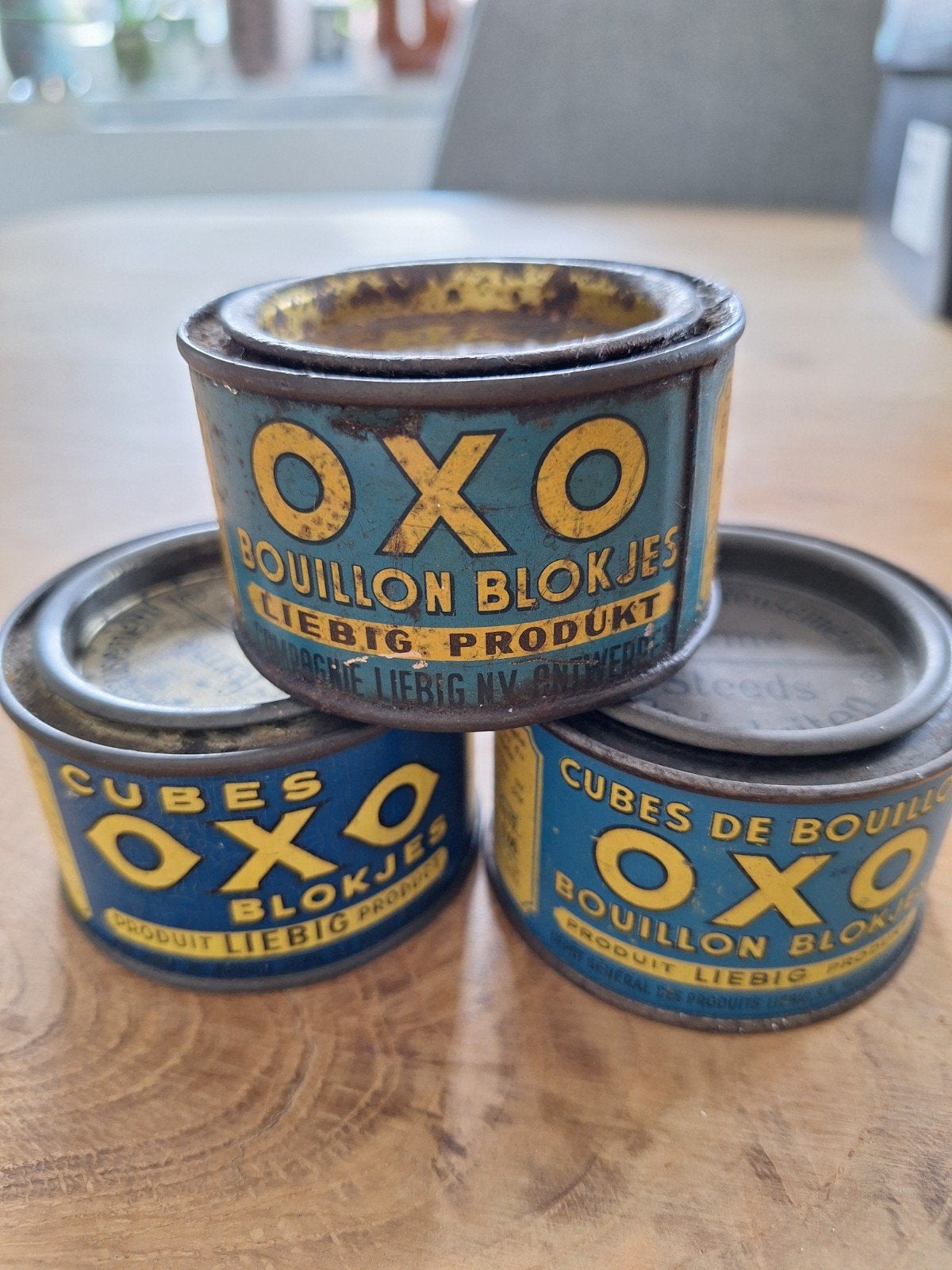 3 oxo blikjes - liebig, Enlèvement ou Envoi
