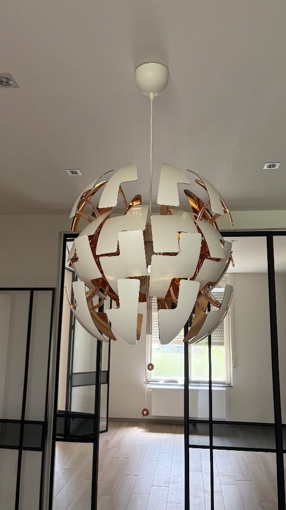 Lamp, Maison & Meubles, Lampes | Suspensions, Modern wit-koper, Comme neuf, Synthétique, Enlèvement