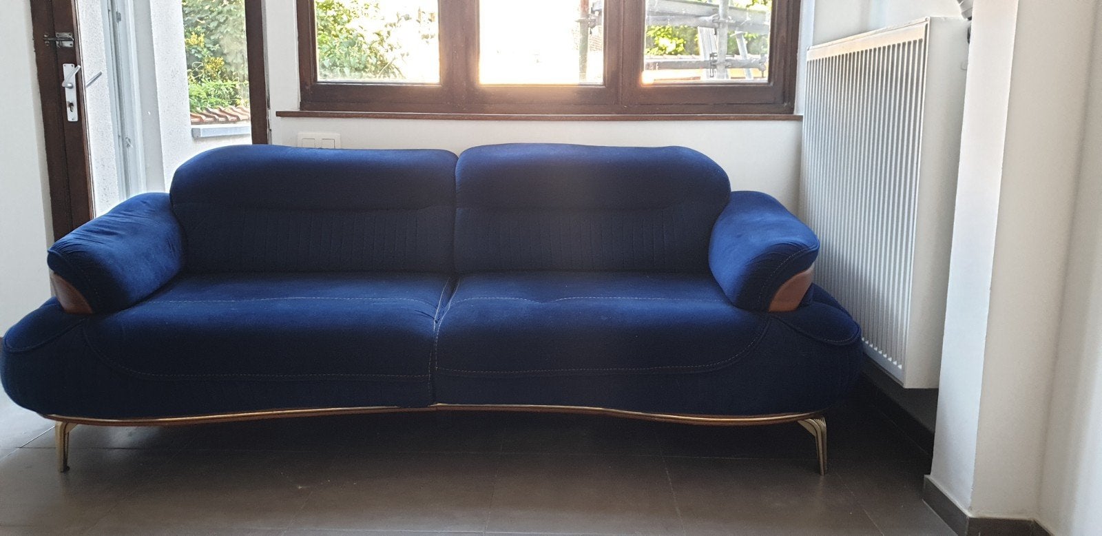 Leuk sofa in blau royal in goede staat, Ophalen