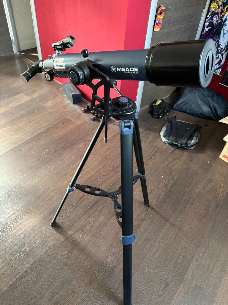Télescope MEADE StarPro AZ90, Télescope réflecteur (miroirs), Comme neuf, Avec trépied, Enlèvement