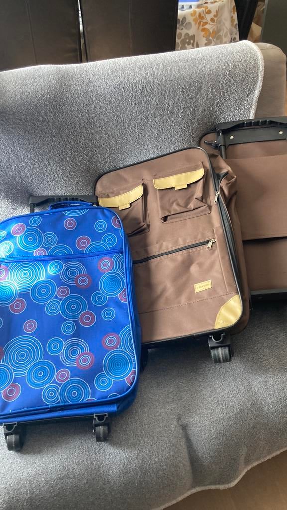 3 Valises cabines 2 roues, Roulettes, Moins de 35 cm, Enlèvement, Utilisé