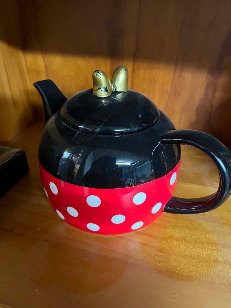 setje van disney theekan spaarpotten, Ophalen of Verzenden, Mickey Mouse, Gebruikt, Beeldje of Figuurtje