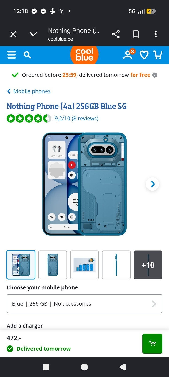 nothing phone 4a, Télécoms, Autres modèles, 6 mégapixels ou plus, Enlèvement, Utilisé