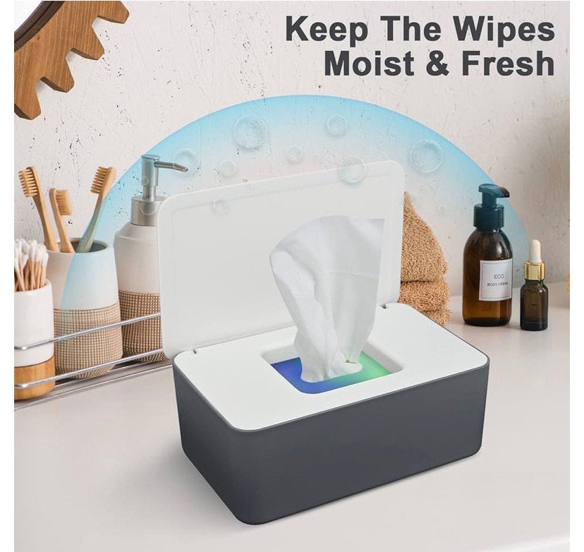 Luxe vochtige doekjes dispenser - Grijs/Wit, Ophalen of Verzenden, Nieuw