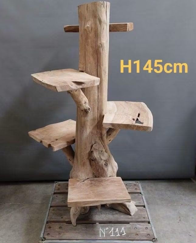 Arbre à chat en teck, Griffoir, Support pour Plantes, Animaux & Accessoires, Enlèvement, Griffoir