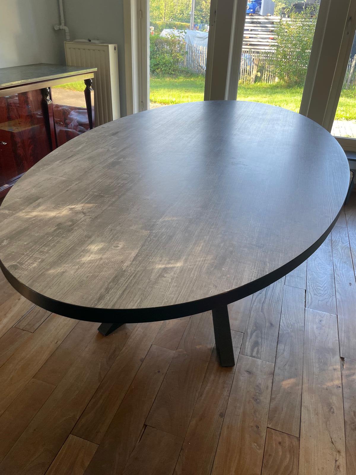 Mooie ovale eettafel, Ophalen, Gebruikt, 100 tot 150 cm, 200 cm of meer