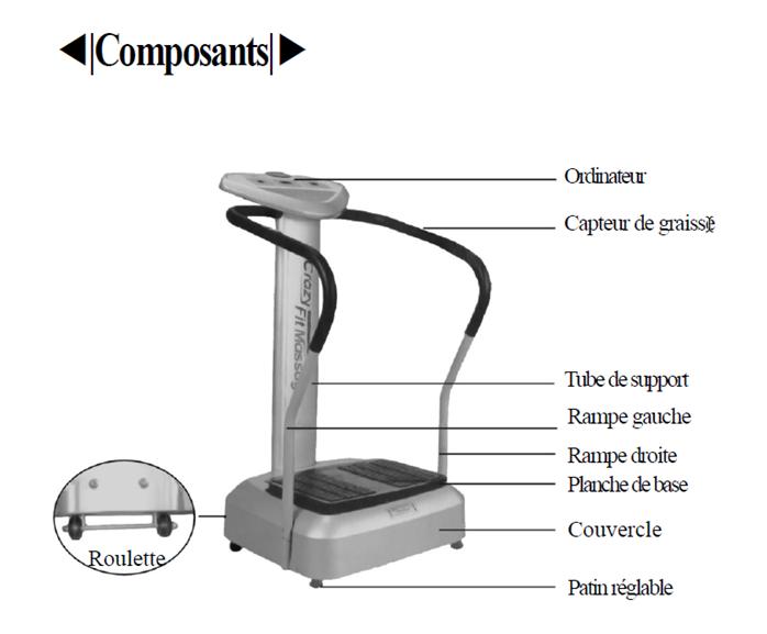 Plateforme vibrante Crazy Fit Massage Modèle de Luxe 2000 W, Comme neuf, Enlèvement, Plaque vibrante, Métal
