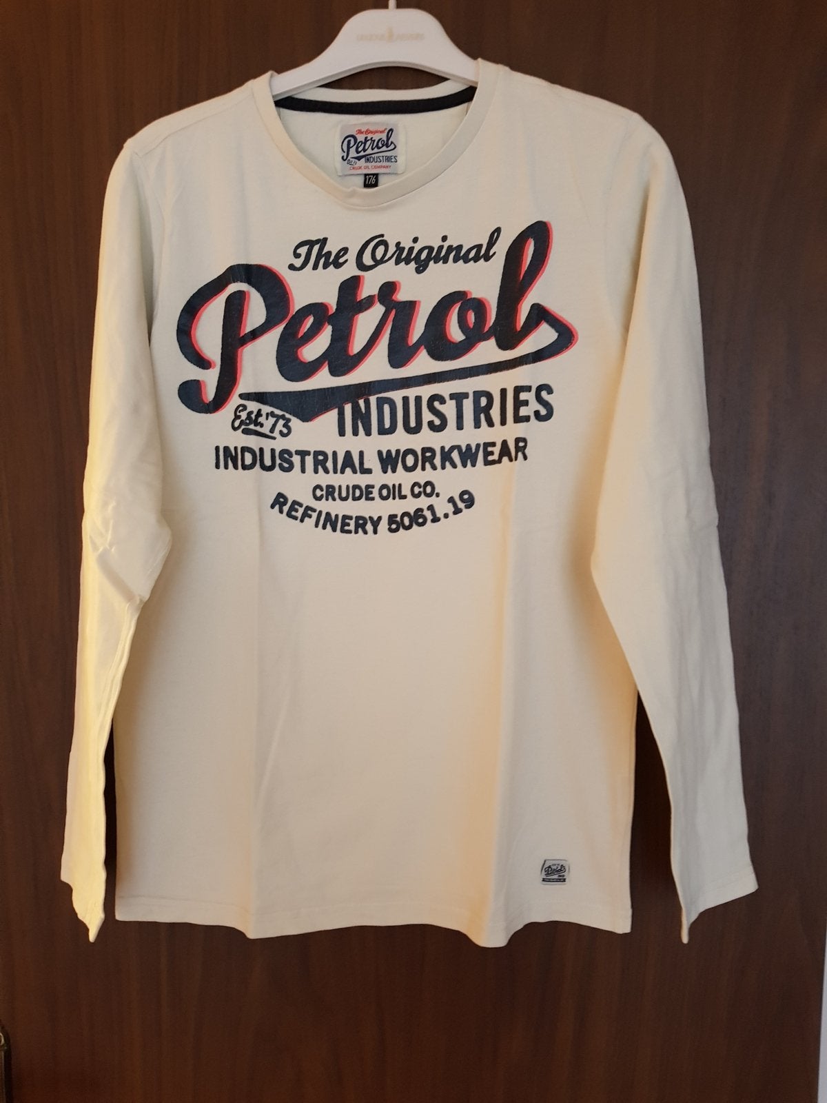 T-Shirt, Petrol, wit, maat 176, goede staat, Kinderen en Baby's, Kinderkleding | Maat 176, Ophalen, Gebruikt, Jongen, Shirt of Longsleeve