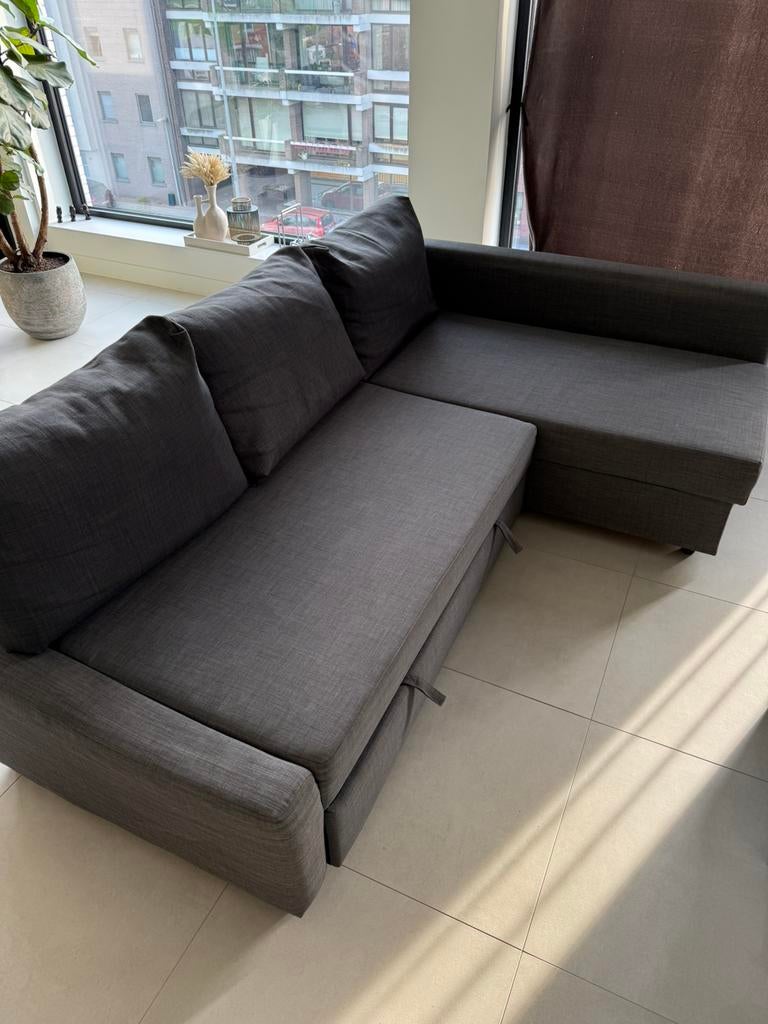IKEA FRIHETEN hoekslaapbank – donkergrijs, Maison & Meubles, Canapés | Sofas & Chaises Longues, Utilisé, Enlèvement