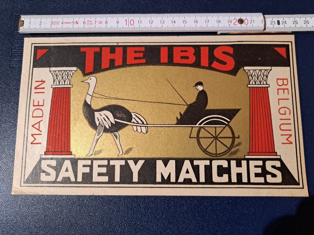 RARE Antiek kistetiket "The Ibis" (jaren 20/30) - Goudopdruk, Enlèvement ou Envoi, Comme neuf, Autres types
