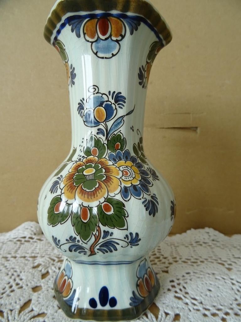 Vase vintage vase Delft Polychrome Holland Handwerk 15cm, Antiquités & Art, Enlèvement ou Envoi