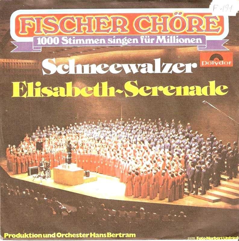 Single Fischer Chöre - Elisabeth-serenade, CD & DVD, Vinyles Singles, Enlèvement ou Envoi, Comme neuf, Classique