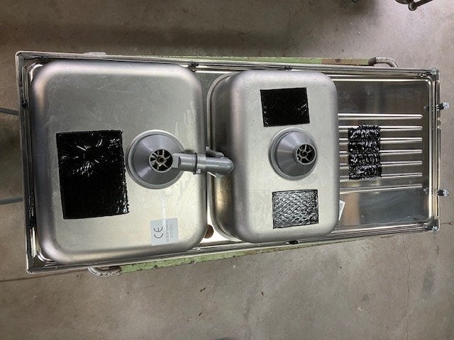 Dubbele inox Spoelbak, Ophalen, Gebruikt