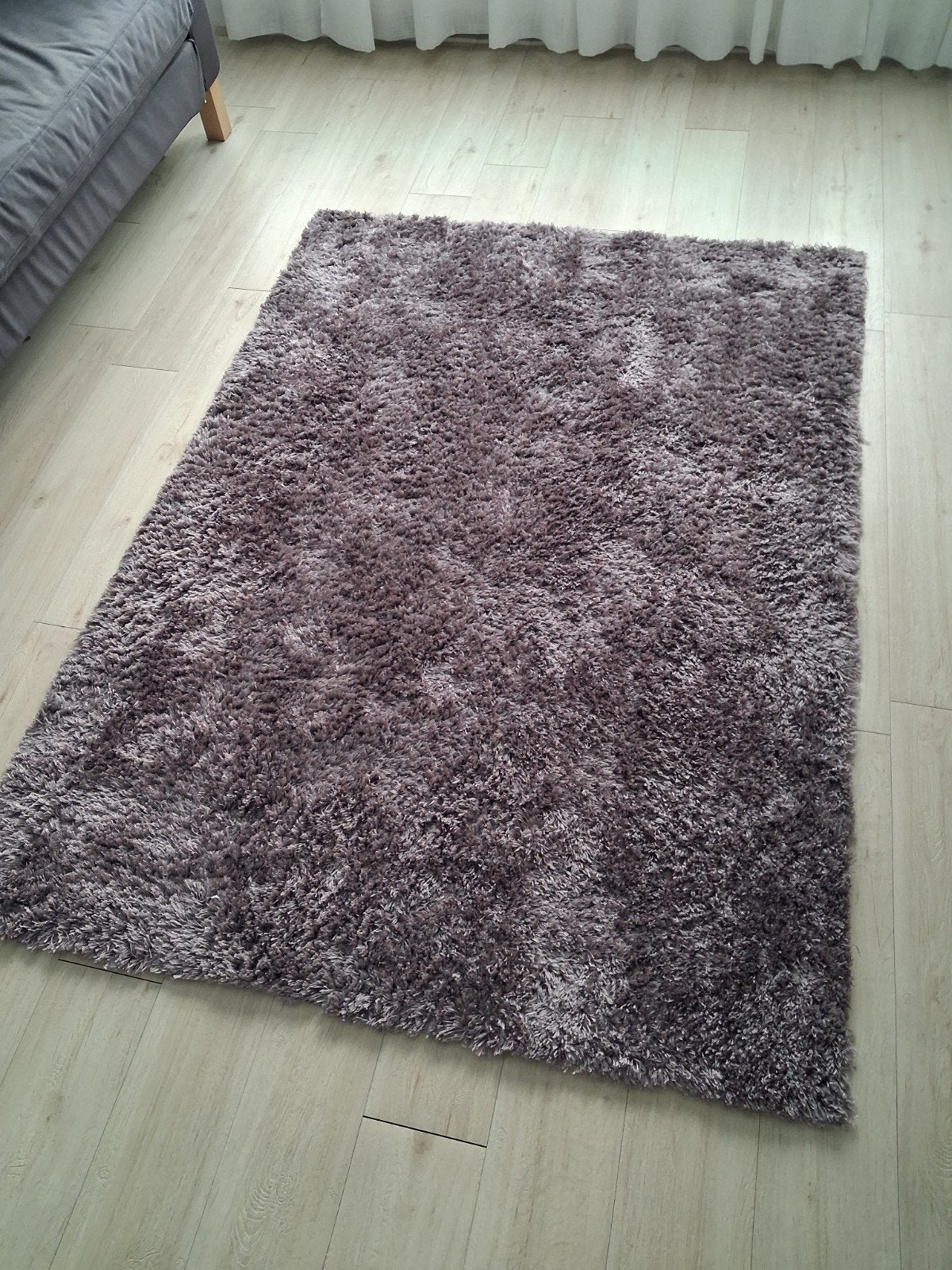 Grijs tapijt van Heytens - 120 x 170 cm - shaggy, Ophalen, Shaggy, 100 tot 150 cm, Zo goed als nieuw
