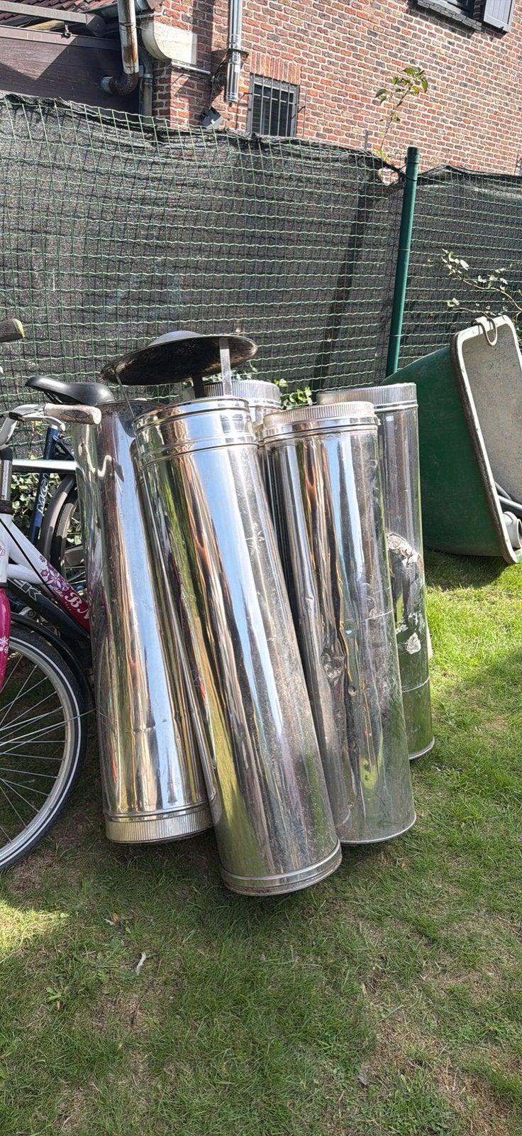Inox dubbelwandige kachelpijp/  buis, Doe-het-zelf en Bouw, Ophalen, Gebruikt, Inox
