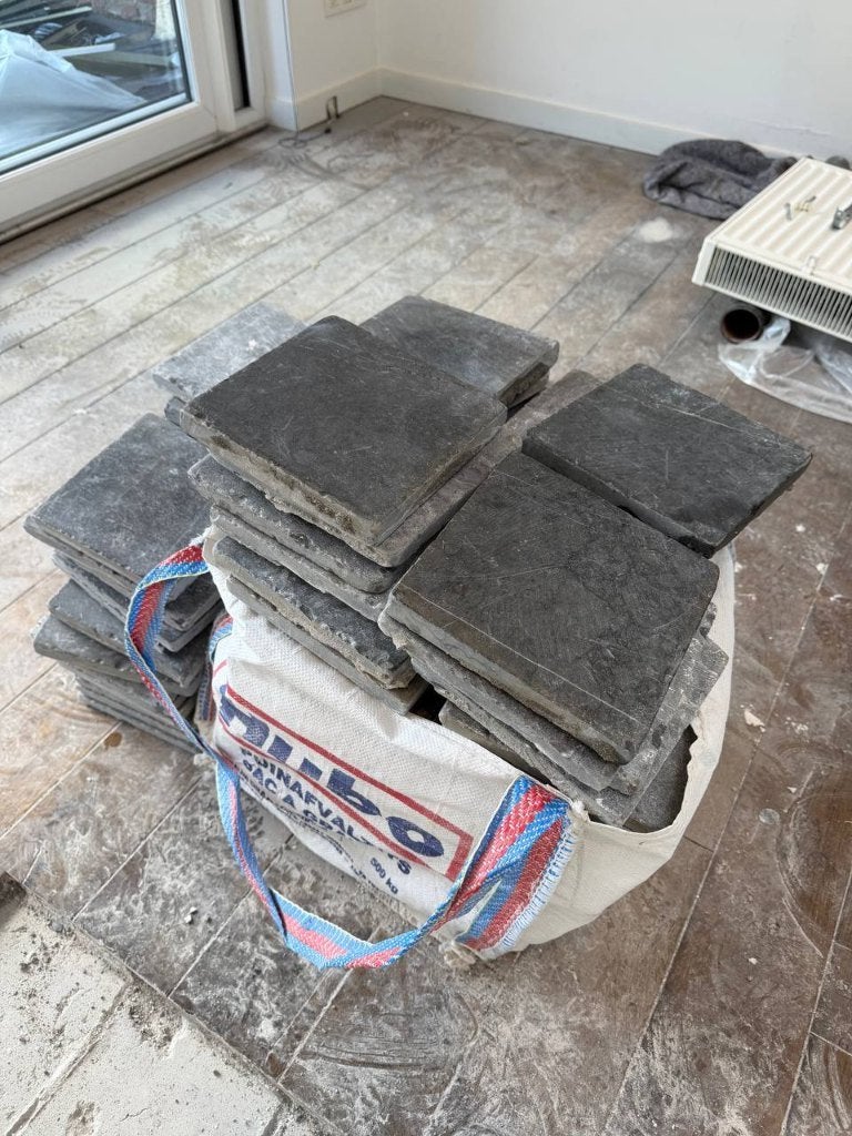 Lot de pierres bleues 20x20cm, Tuiles de terrasse, Utilisé, Moins de 5 m², Enlèvement