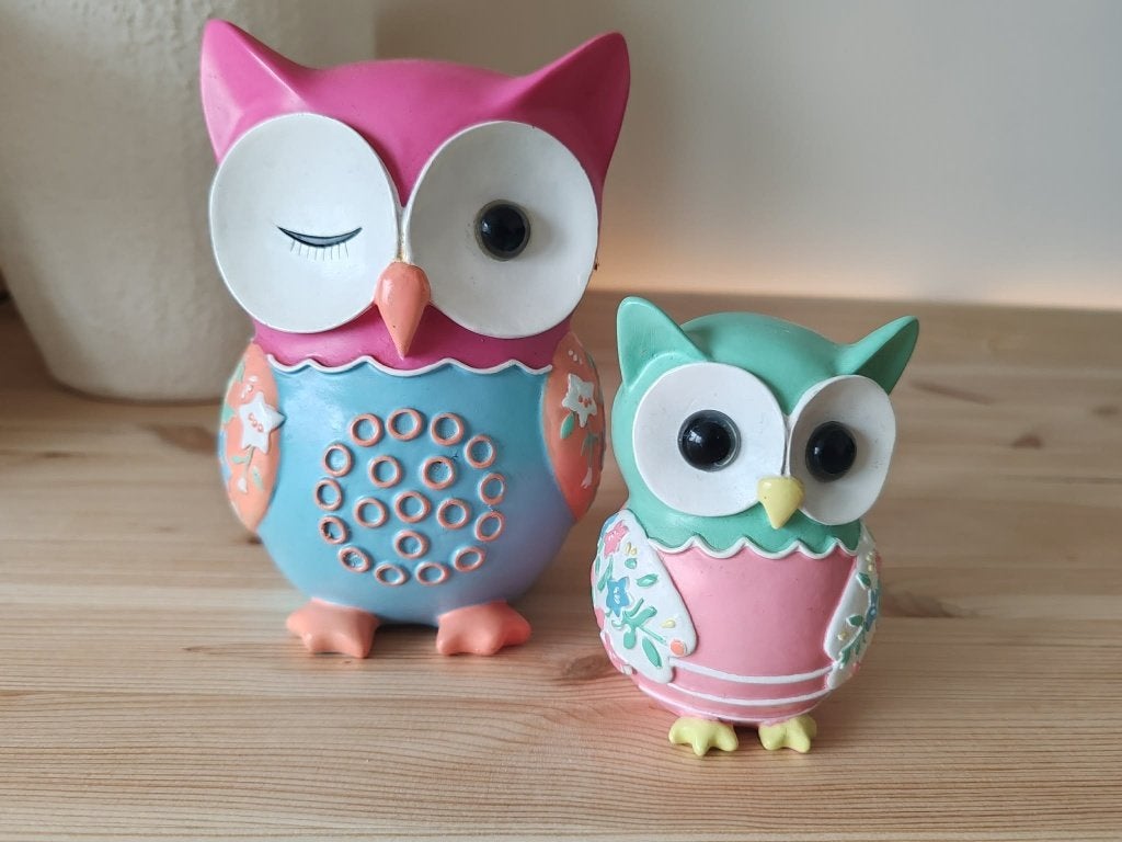 2 beeldjes uil, Ophalen of Verzenden, Zo goed als nieuw, Dier