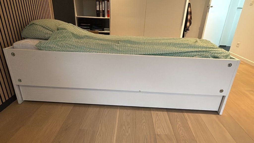 Bed (80x200) uitschuifbaar naar 160x200, Huis en Inrichting, Ophalen, Gebruikt, Tweepersoons, 200 cm