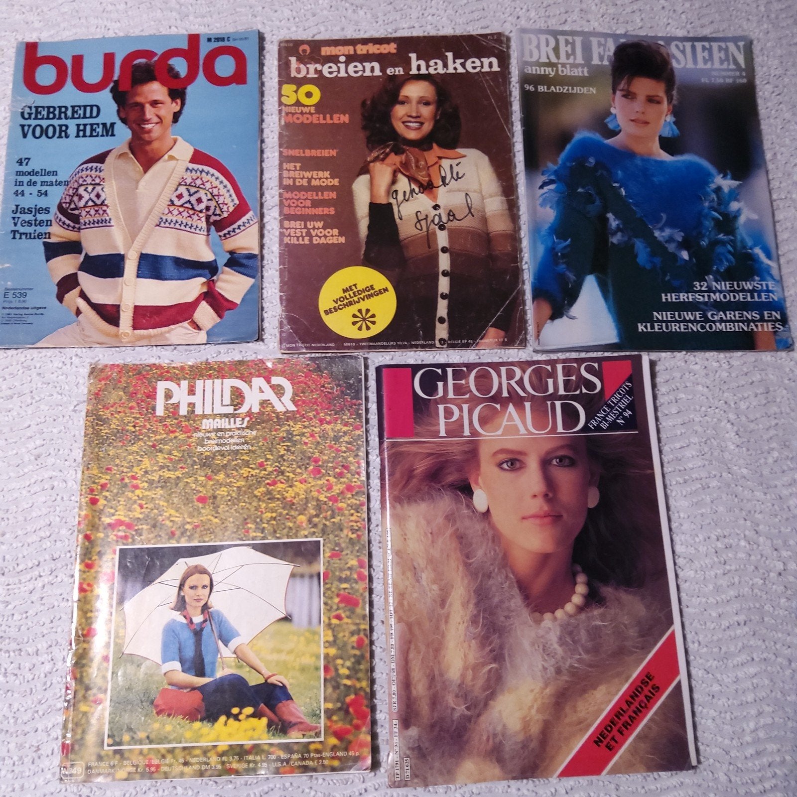 5 vintage breimagazines met handleiding. Prijs/ stuk., Ophalen of Verzenden, Gebruikt, Breien of Haken, Patroon of Boek