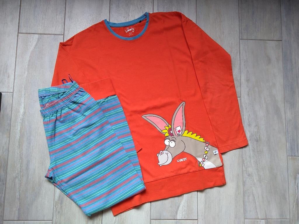 ✿ M140 - Woody pyjama thema ezel, Kinderen en Baby's, Kinderkleding | Maat 140, Nacht- of Onderkleding, Meisje, Ophalen of Verzenden
