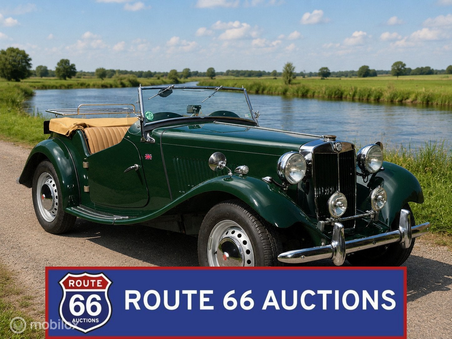 MG TD | 1953 | Route 66 Auctions, Auto's, Zwart, Bedrijf, Handgeschakeld, Overige carrosserie