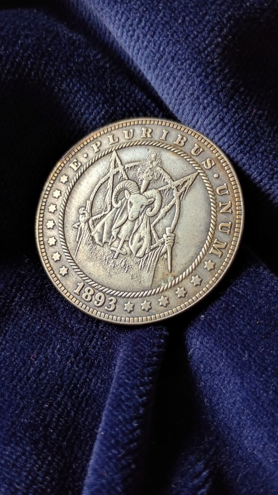 Réplique sataniste Morgan Dollar 1893, Timbres & Monnaies, Envoi, Monnaie en vrac