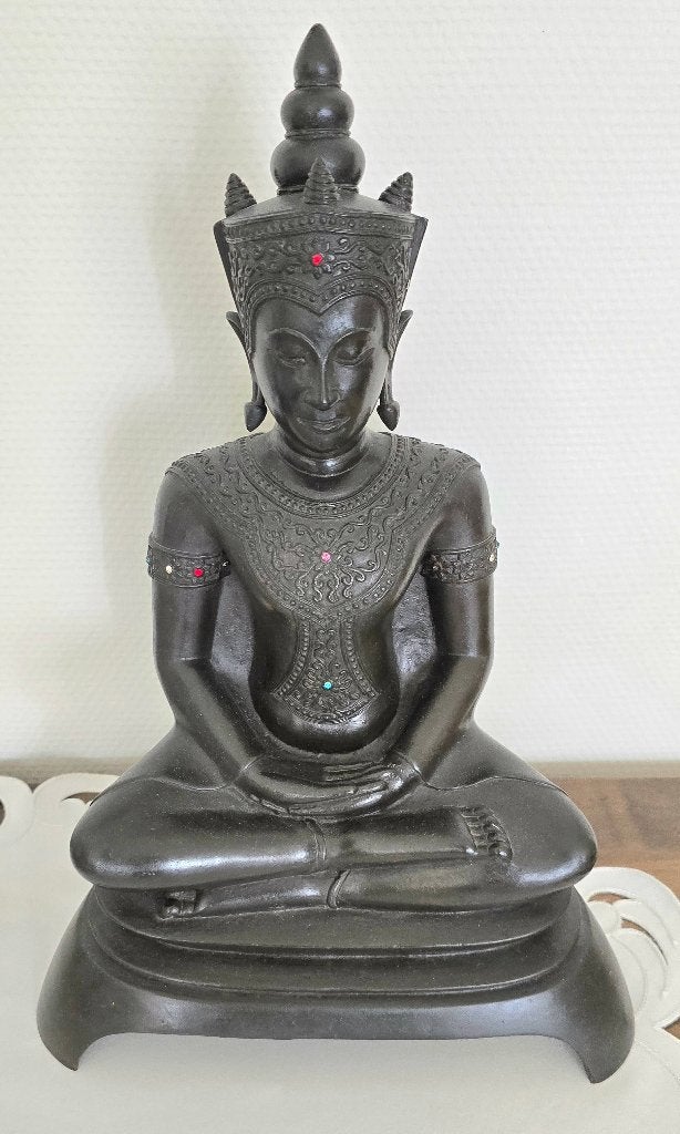 Boeddha, Huis en Inrichting, Woonaccessoires | Boeddhabeelden, Ophalen, Zo goed als nieuw, Metaal, Grijs