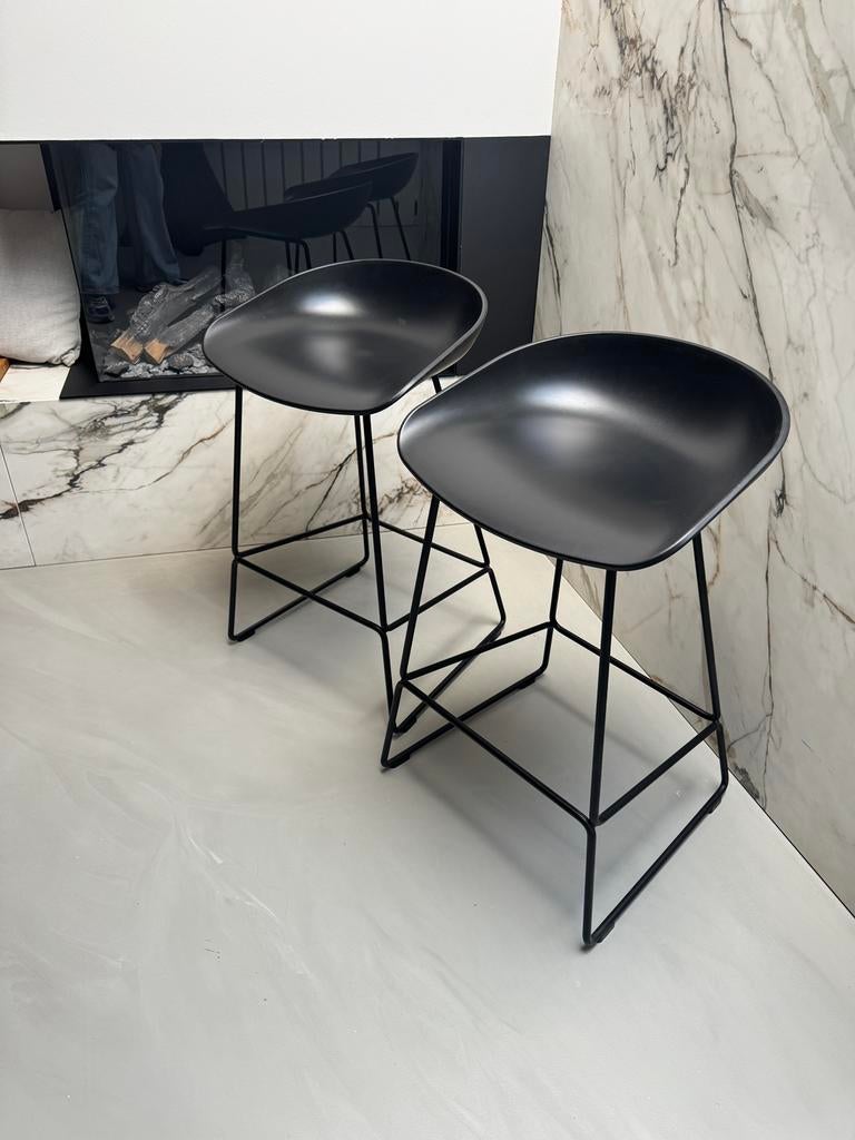 Set HAY barkrukken AAS38 H65/76, Ophalen, Kunststof, Met voetsteun, 60 tot 90 cm