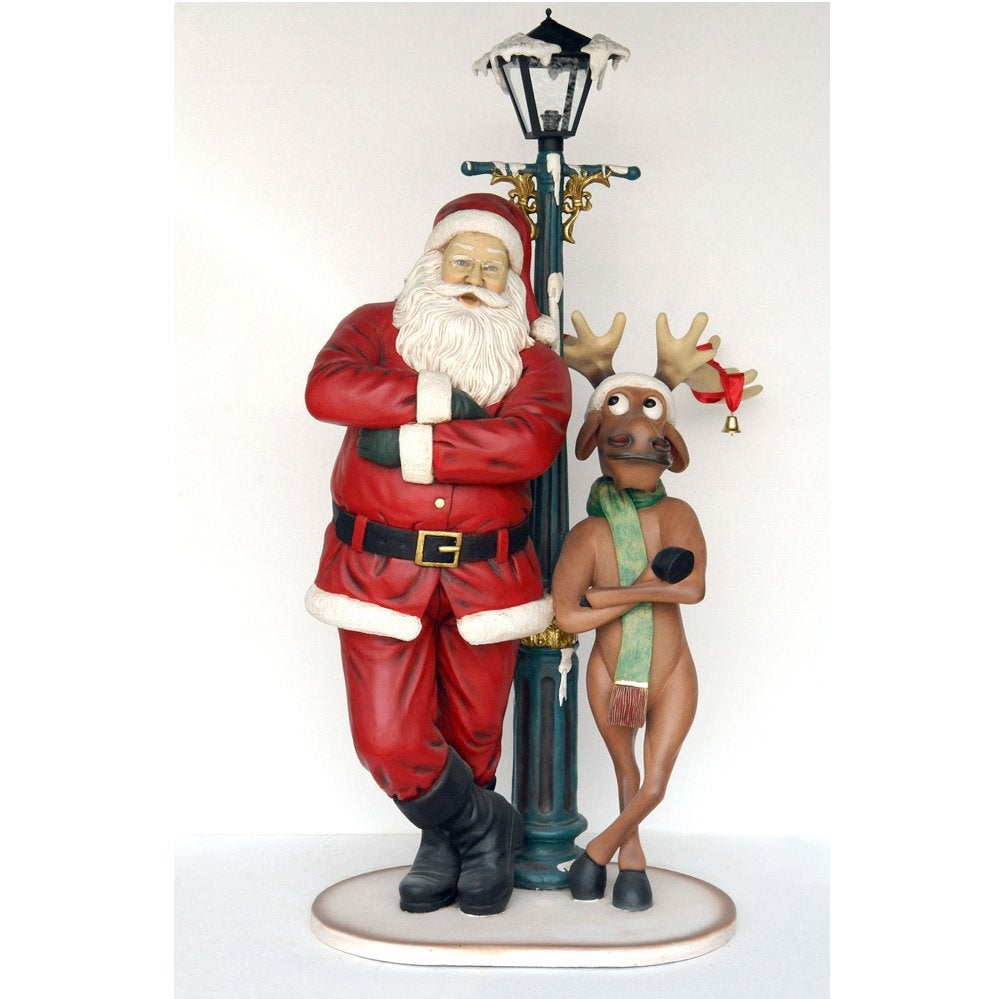 Père Noël et renne amusant — Santa Hauteur 186 cm, Enlèvement, Neuf