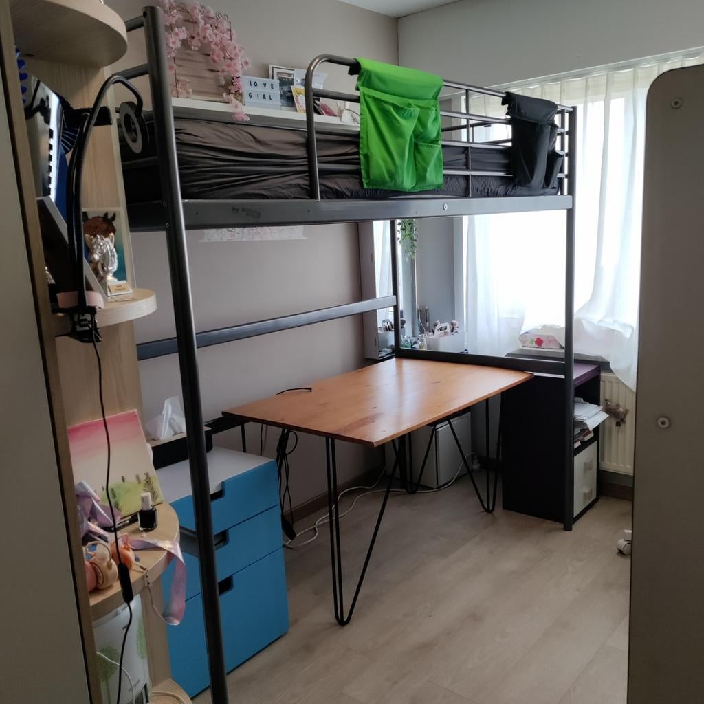 Hoogslaper eenpersoons metaal, Ophalen, Gebruikt, Eenpersoons, 160 tot 180 cm