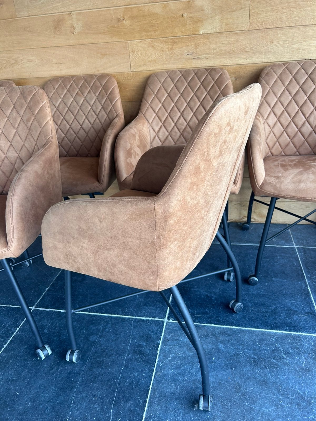 Alcantara eetplaats stoelen 6 stuks, Ophalen, Zo goed als nieuw