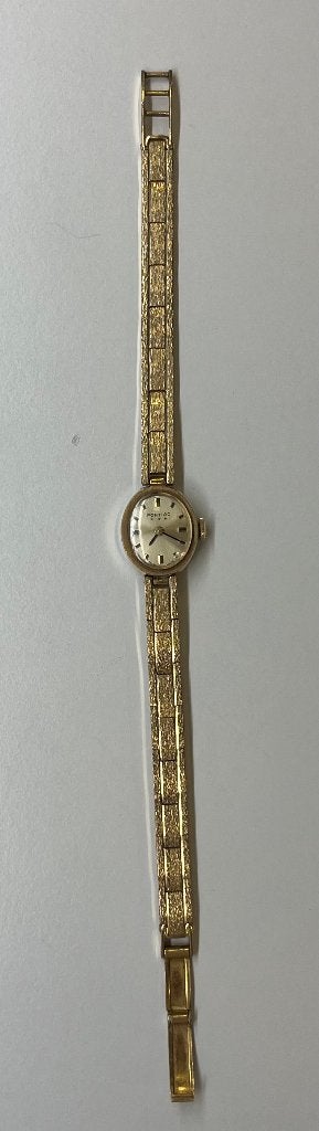 Vintage Pontiac horloge goudkleurig/verguld– ref. 12830-38, Handtassen en Accessoires, Horloges | Dames, Overige merken, Gebruikt