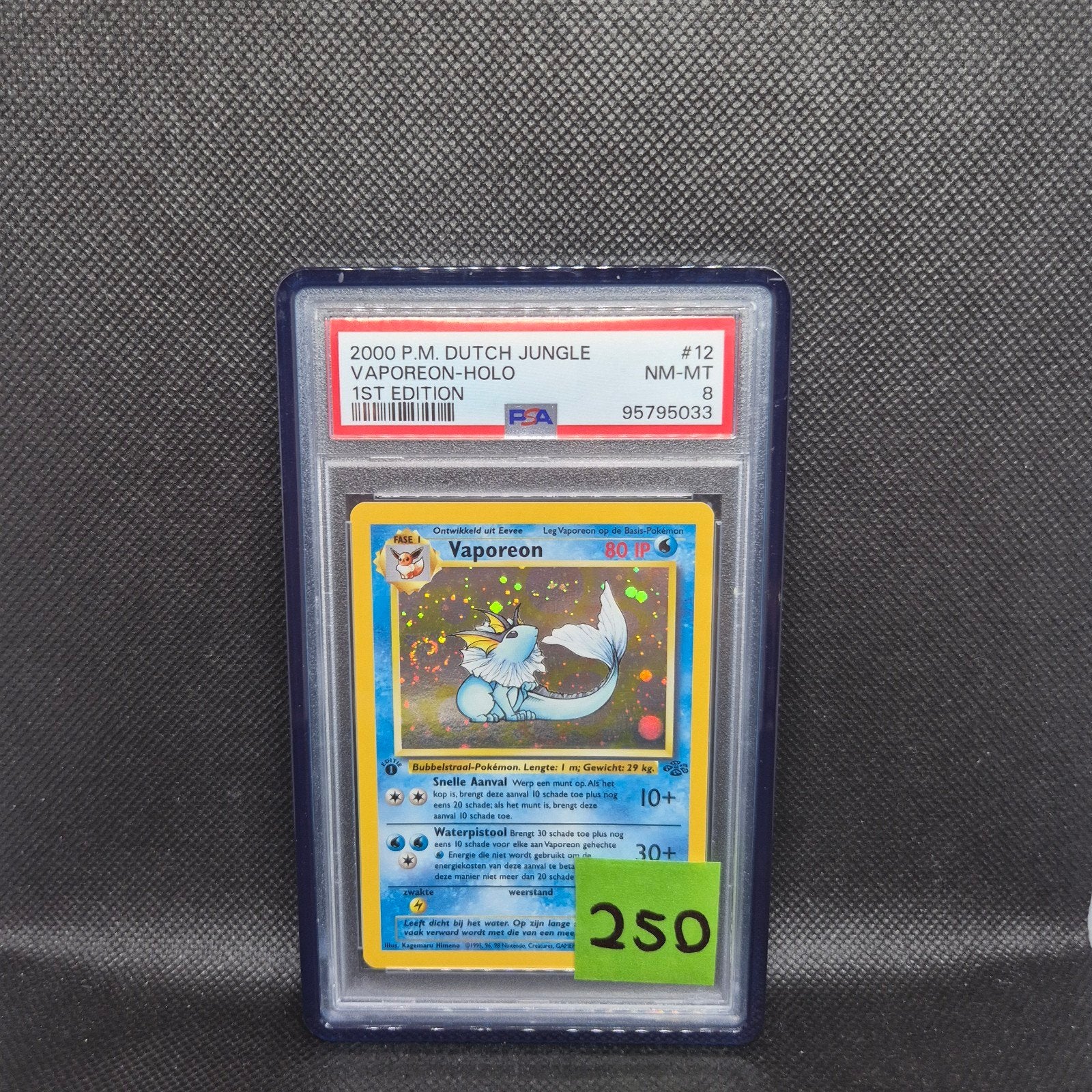 Vaporeon Holo 1st Edition NL Jungle PSA 8, Enlèvement ou Envoi