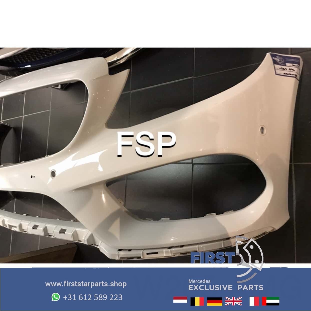 W205 AMG VOORBUMPER Mercedes C Klasse C43 2014-2021 WIT BUMP, Gebruikt, -, Voor, Ophalen of Verzenden