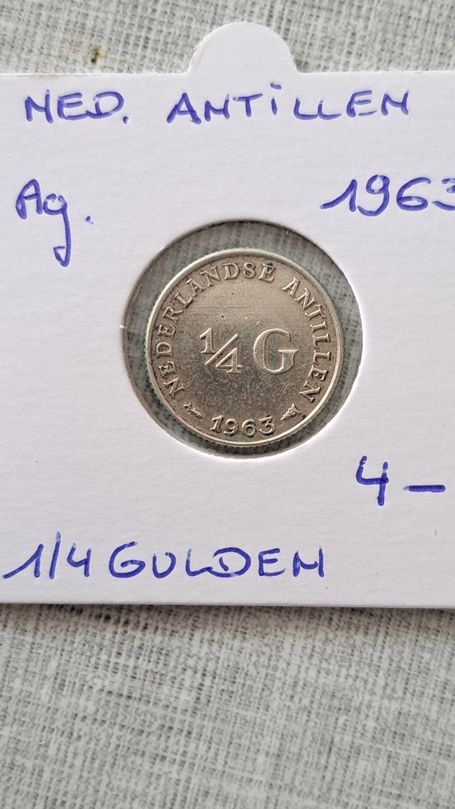 Nederlands antillen 1/4 gulden 1963 AG, Ophalen of Verzenden