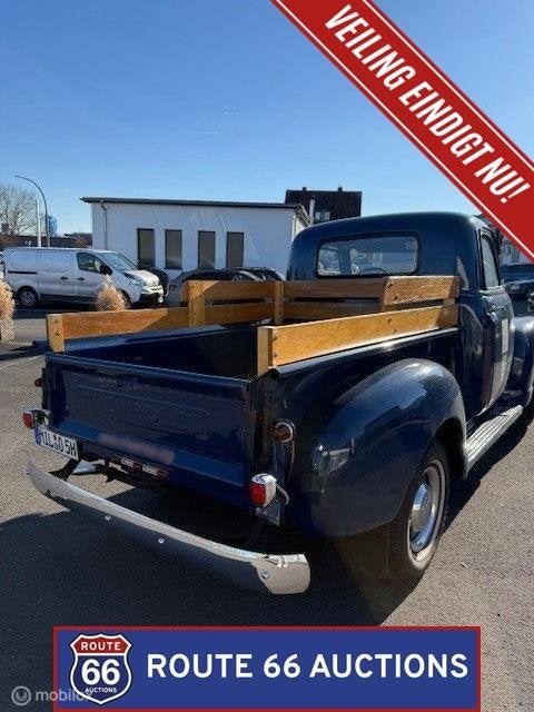 Chevrolet 3100 Stepside Pickup | 1950 | Route 66 Auctions, Auto's, Chevrolet, Zwart, Bedrijf, Handgeschakeld