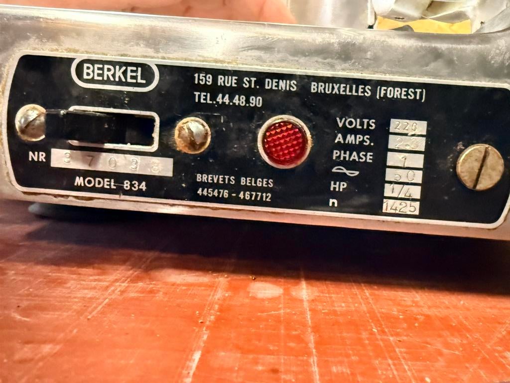 Snijmachine berkel model 834, Ophalen, Gebruikt