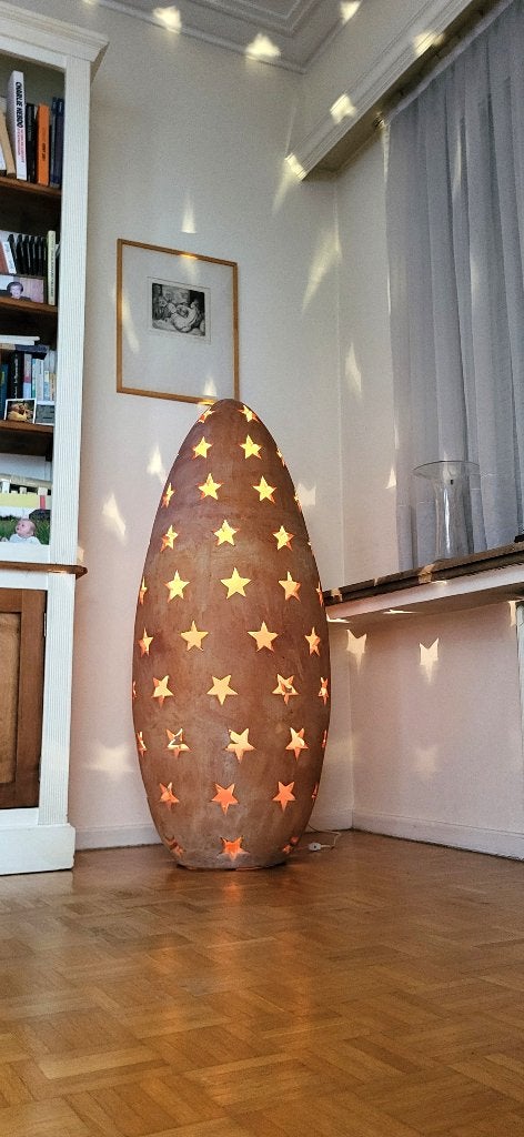 Lampe Terracotta 130 cm en parfait état, Maison & Meubles, Enlèvement ou Envoi, Comme neuf, Céramique, 100 à 150 cm