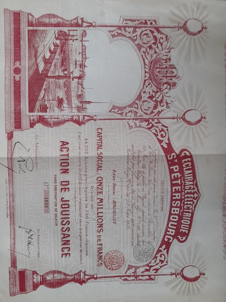 Actions titres, Postzegels en Munten, Aandelen en Waardepapieren, Ophalen of Verzenden, Voor 1920, Aandeel