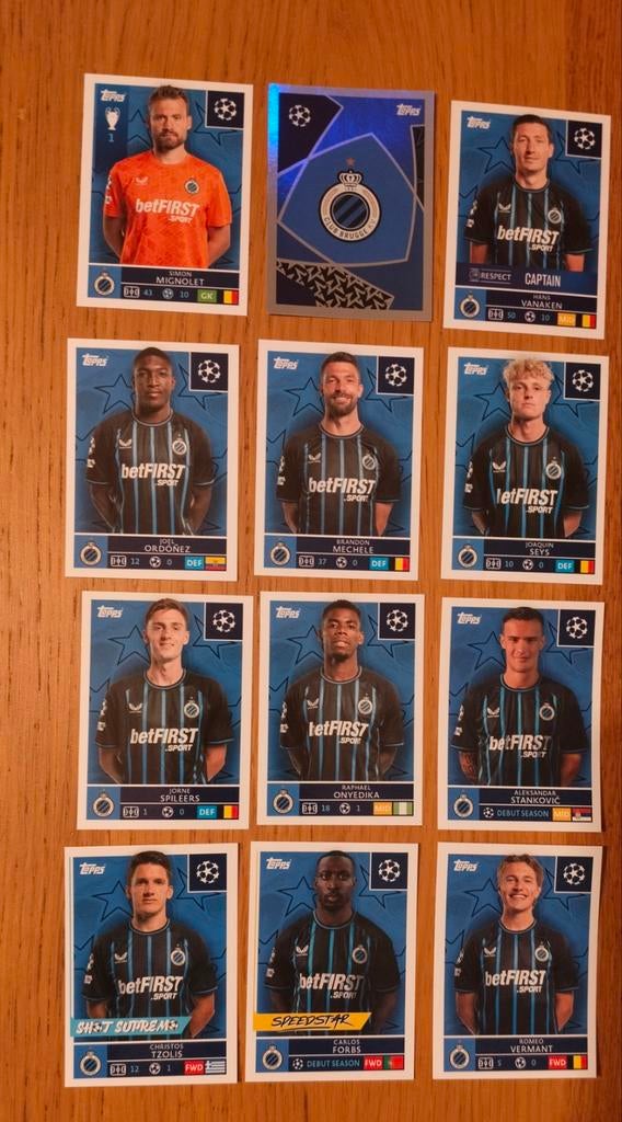Topps Champions League stickers club Brugge 2025/2026, Ophalen of Verzenden