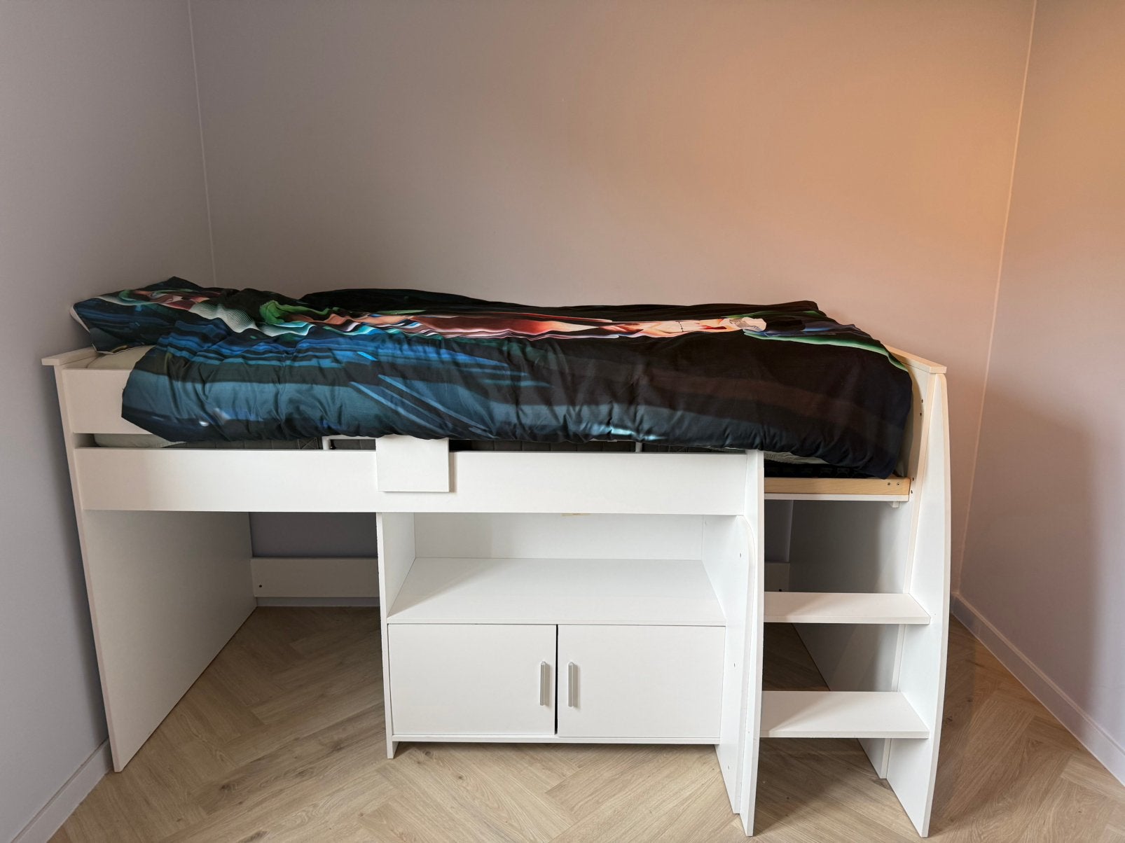 Halfhoogslaper beau wit in uitstekende staat, Ophalen, Zo goed als nieuw, Halfhoogslaper