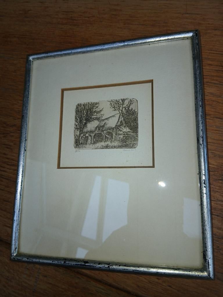 Miniatuur ets Jan Deumens, Enlèvement ou Envoi, Eau-forte, Encadré